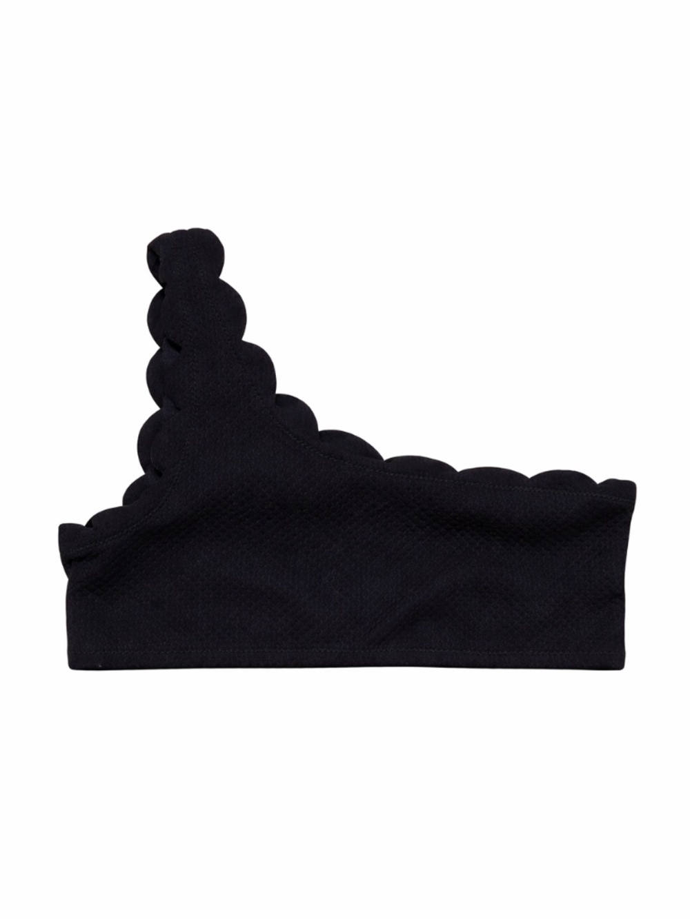 4/$20➡️  Old Navy Black Textured One-Shoulder Scalloped Bikini Top